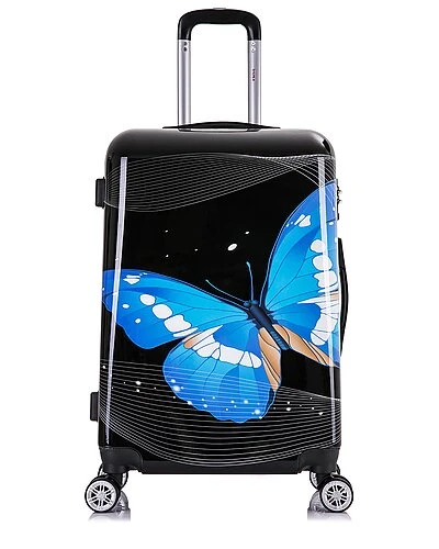 Black Butterfly Prints Hardside Luggage 24in Home 4 Black Butterfly Prints Hardside Luggage 24in Home - Image 2