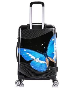 Black Butterfly Prints Hardside Luggage 24in Home 8 Black Butterfly Prints Hardside Luggage 24in Home -Luggage Storage Store 1040307251 RLLD 3