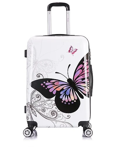 Butterfly Print Hardside Luggage 24in Home 4 Butterfly Print Hardside Luggage 24in Home - Image 2