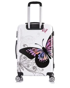 Butterfly Print Hardside Luggage 24in Home 8 Butterfly Print Hardside Luggage 24in Home -Luggage Storage Store 1040307252 RLLD 3