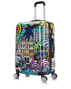 Miami Print Lightweight Hardside Luggage 24in Home