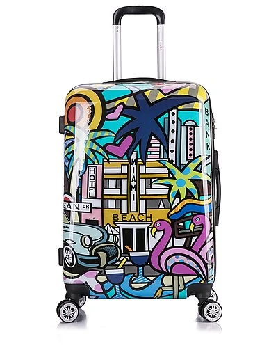 Miami Print Lightweight Hardside Luggage 24in Home 4 Miami Print Lightweight Hardside Luggage 24in Home - Image 2