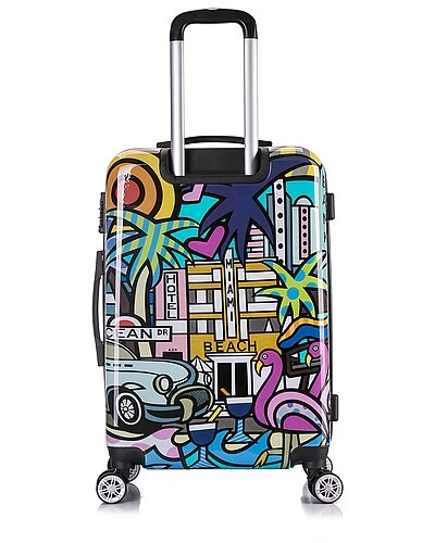 Miami Print Lightweight Hardside Luggage 24in Home 5 Miami Print Lightweight Hardside Luggage 24in Home - Image 3