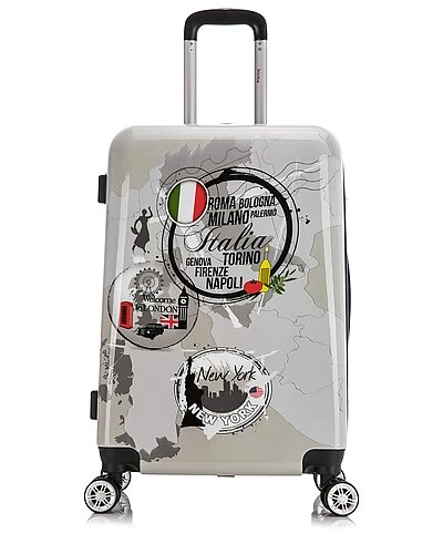 World Print Lightweight Hardside Luggage 24in Home 4 World Print Lightweight Hardside Luggage 24in Home - Image 2