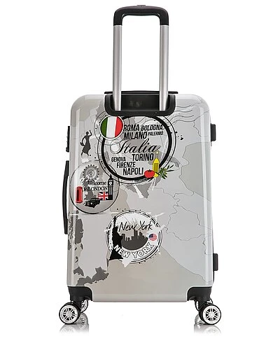 World Print Lightweight Hardside Luggage 24in Home 5 World Print Lightweight Hardside Luggage 24in Home - Image 3