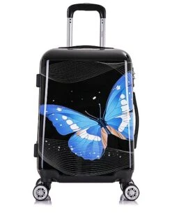 Black Butterfly Prints Lightweight Hardside Spinner Home