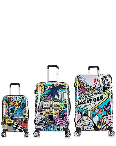 Cities Prints Lightweight Hardside Spinner 3pc Set Home 3 Cities Prints Lightweight Hardside Spinner 3pc Set Home