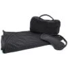 Travel Wrap/Throw, Eyemask And Zipper Bag With Handle In Solid Color In Ribbed Stitch Home -Luggage Storage Store 1111086932 RLLD 1
