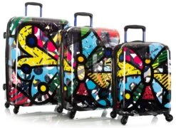 Britto By Heys "Butterfly" 3-Piece Transparent Luggage Set