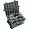 Pelican 1624 Large Wheeled Transport Case With Padded Dividers 2 Pelican 1624 Large Wheeled Transport Case With Padded Dividers -Luggage Storage Store pelican 1620 dividers equipment black