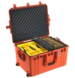 Pelican 1637 Air Wheeled Case With Padded Dividers -Luggage Storage Store pelican 1637air dividers mesh orange