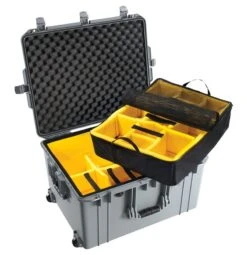 Pelican 1637 Air Wheeled Case With Padded Dividers -Luggage Storage Store pelican 1637air dividers silver