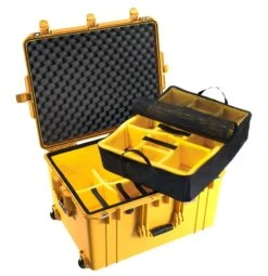 Pelican 1637 Air Wheeled Case With Padded Dividers -Luggage Storage Store pelican 1637air dividers yellow