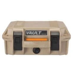 Pelican V100 Vault Small Pistol Case -Luggage Storage Store pelican v100 tan closed front 1